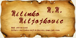 Milinko Miljojković vizit kartica